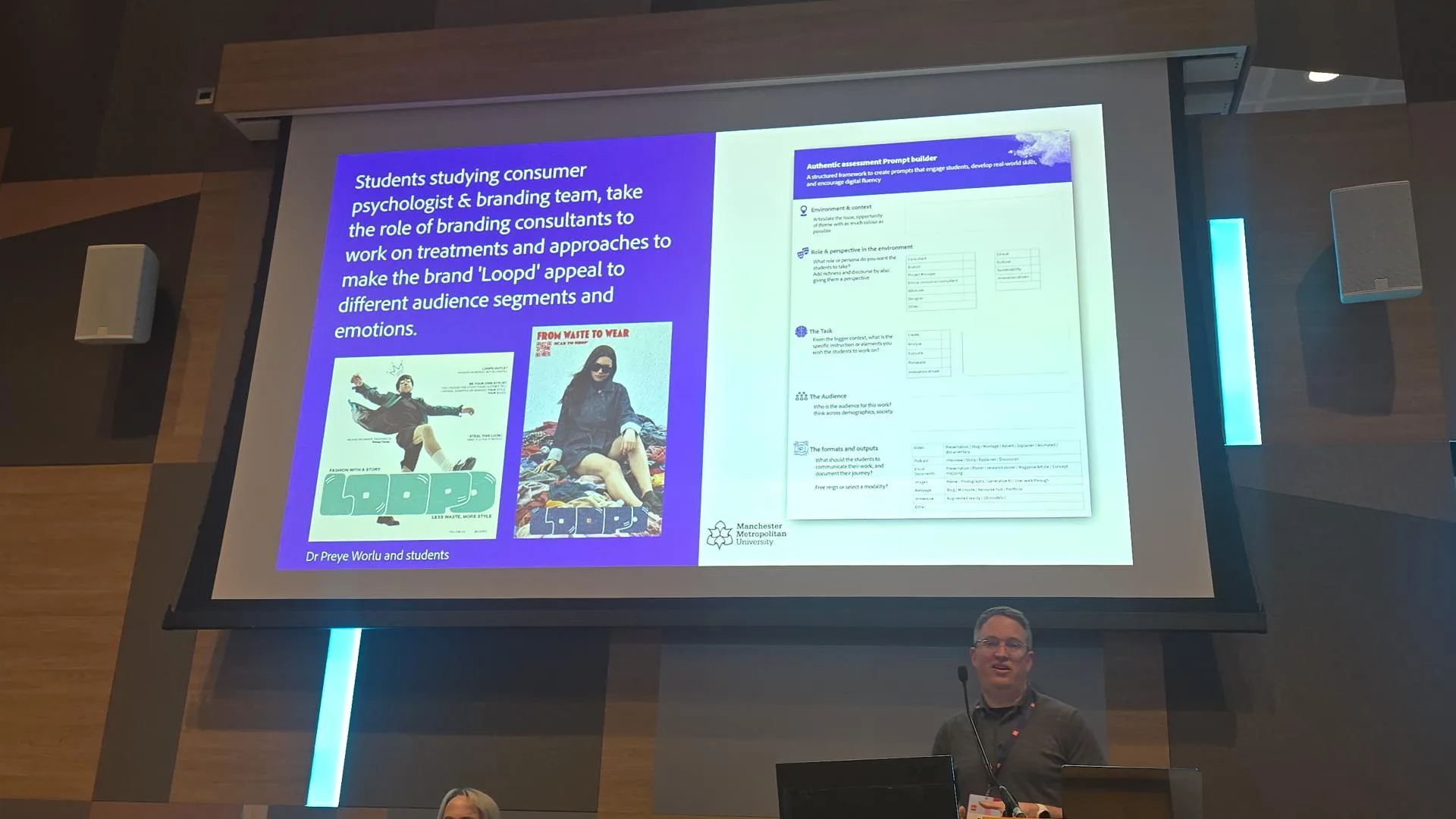 Students studying consumer psychologist & branding team, take the role of branding consultants to work on treatments and approaches to make the brand 'Loopd' appeal to difference audience segments and emotions.Images of students work included.