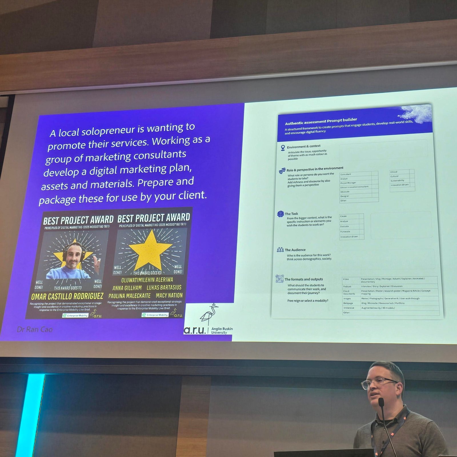 A local solopreneur is wanting to promote their services. Working as a group of marketing consultants develop a digital marketing plan, assets and materials. Prepare and package these for use by your client.Includes images showing this assignment won awards at it's university as the best project award.